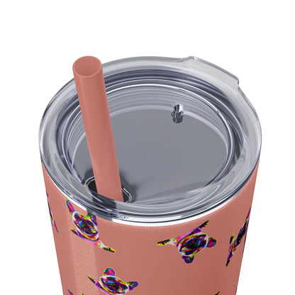 Frenchie Friends Skinny Tumbler with Straw, 20 oz (multiple colors)