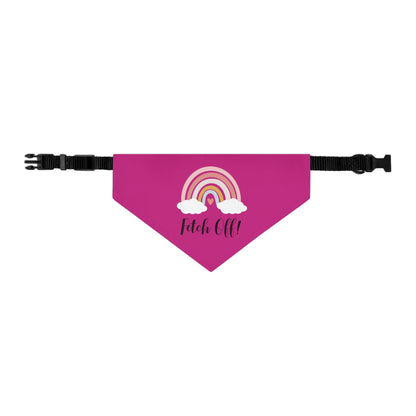 Rainbow Fetch Off Pet Collar Bandana (magenta)