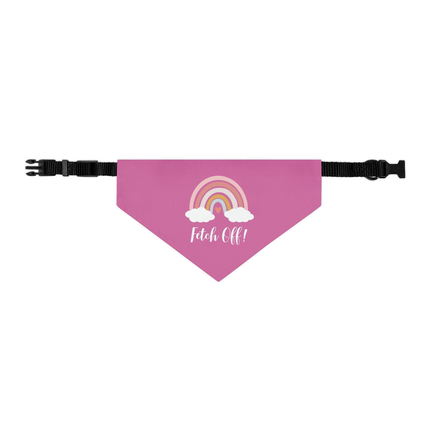 Rainbow Fetch Off Collar Bandana (pink)