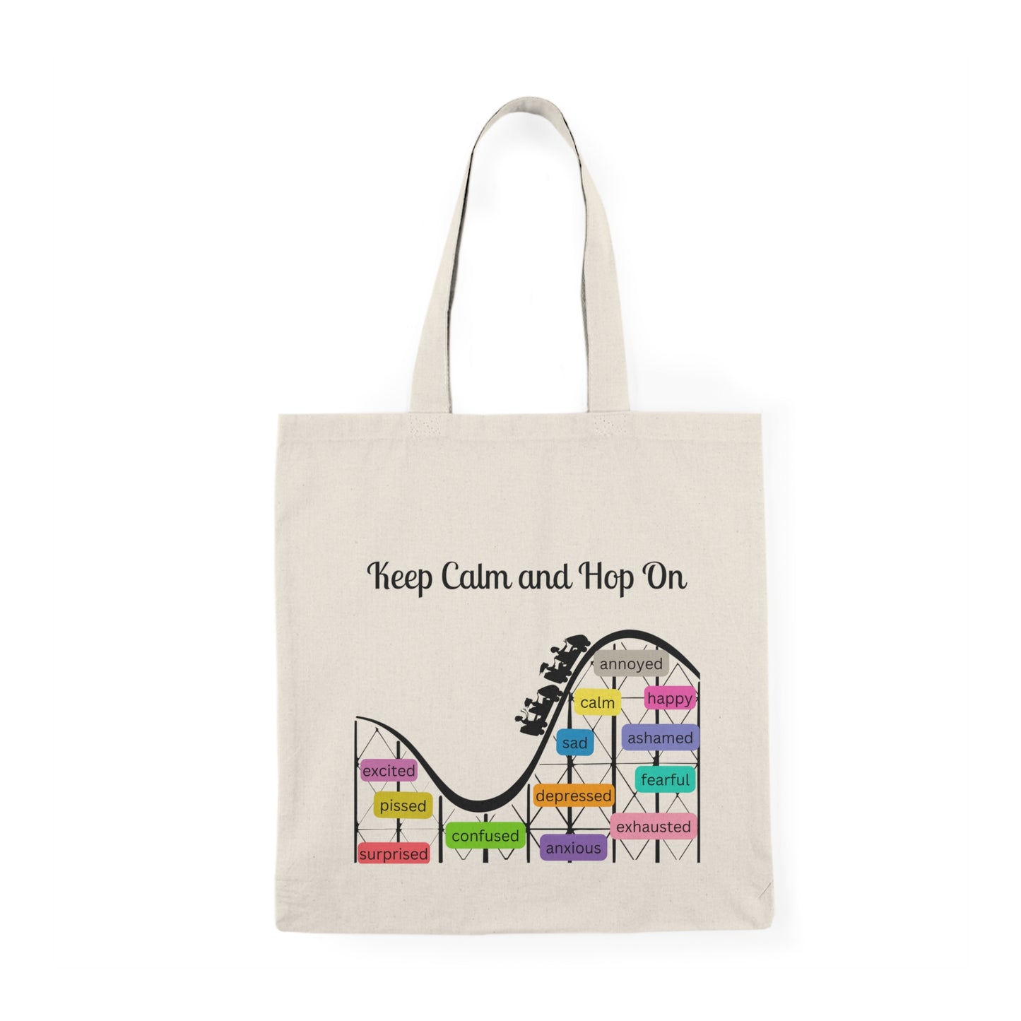 Keep Calm and Hop On Natural Tote Bag