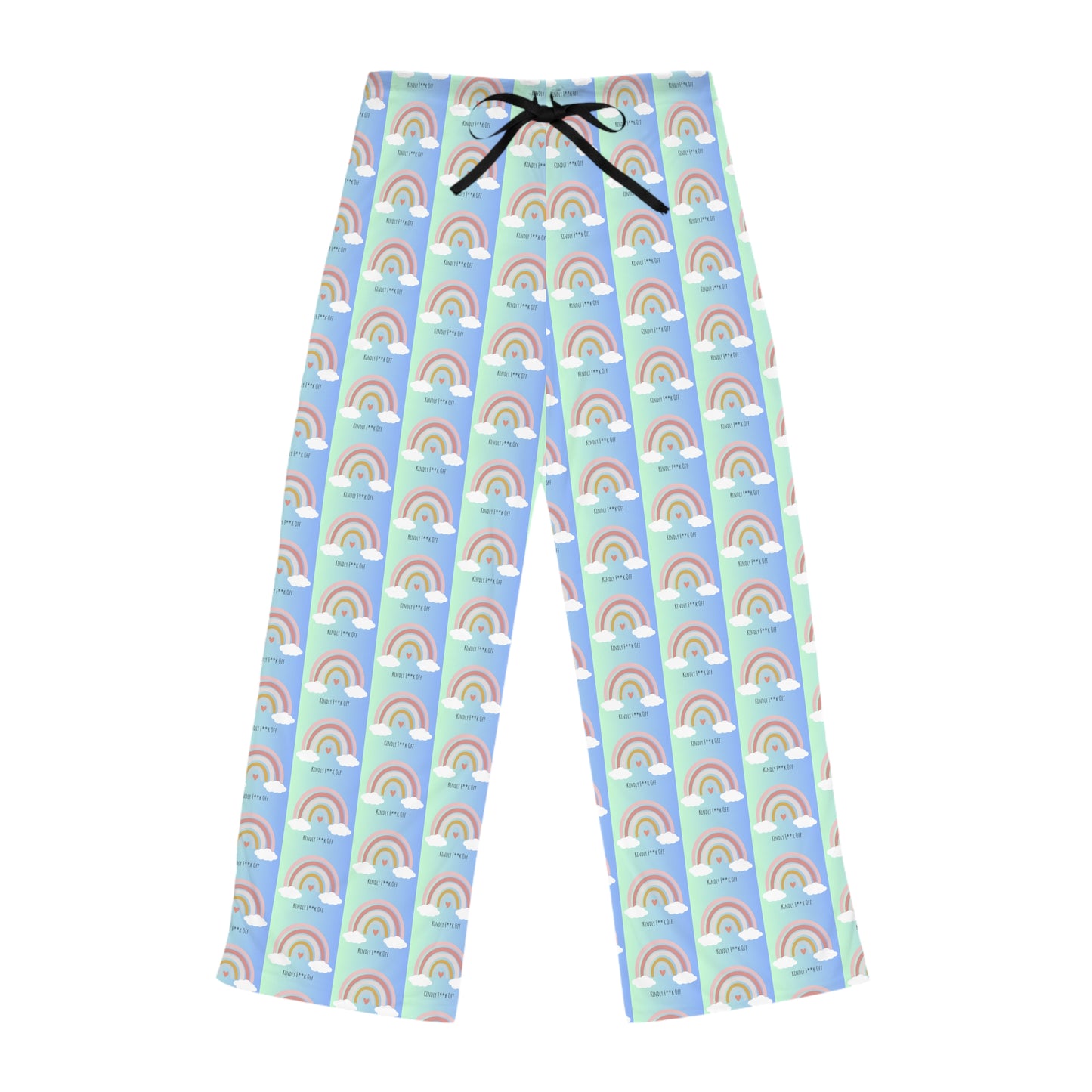 Rainbow Jersey Knit Pajama Pants - Kindly F**K Off (blue)