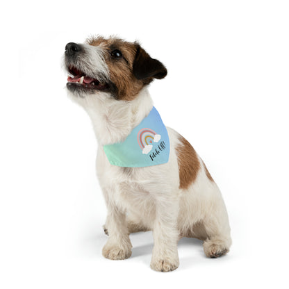 Rainbow Fetch Off Pet Collar Bandana (blue/green)