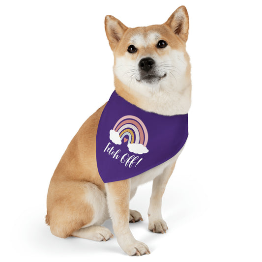 Rainbow Fetch Off Collar Bandana (dark purple)