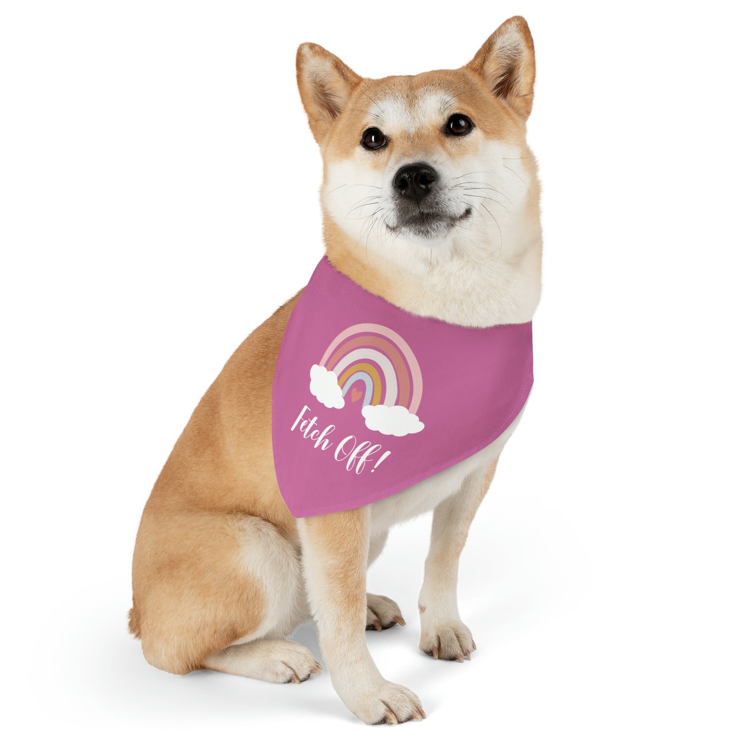 Rainbow Fetch Off Collar Bandana (pink)