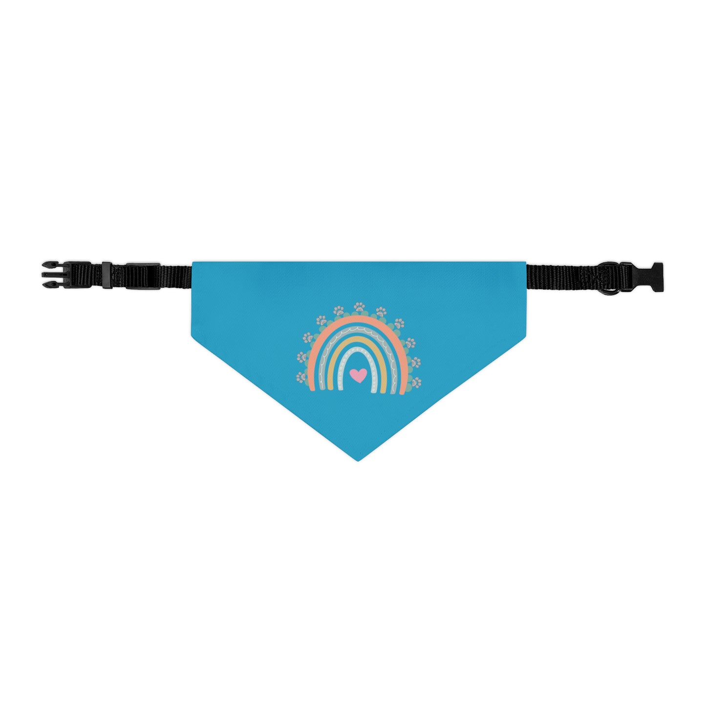 Pawsome Rainbow Pet Collar Bandana (turquoise)