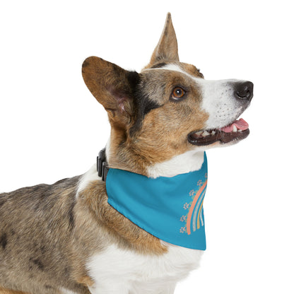 Pawsome Rainbow Pet Collar Bandana (turquoise)