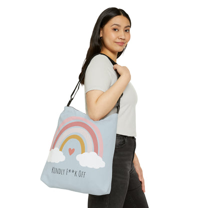 Rainbow Adjustable Tote/Messenger Bag- Kindly F**K Off (grey)