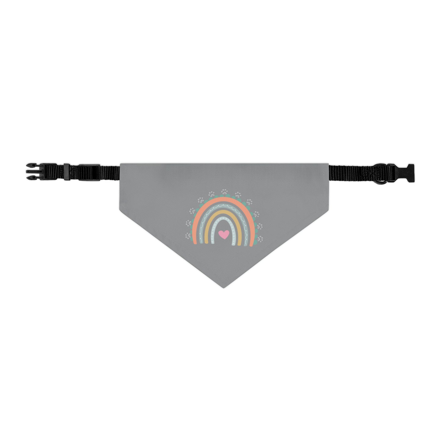 Pawsome Rainbow Pet Collar Bandana (grey)