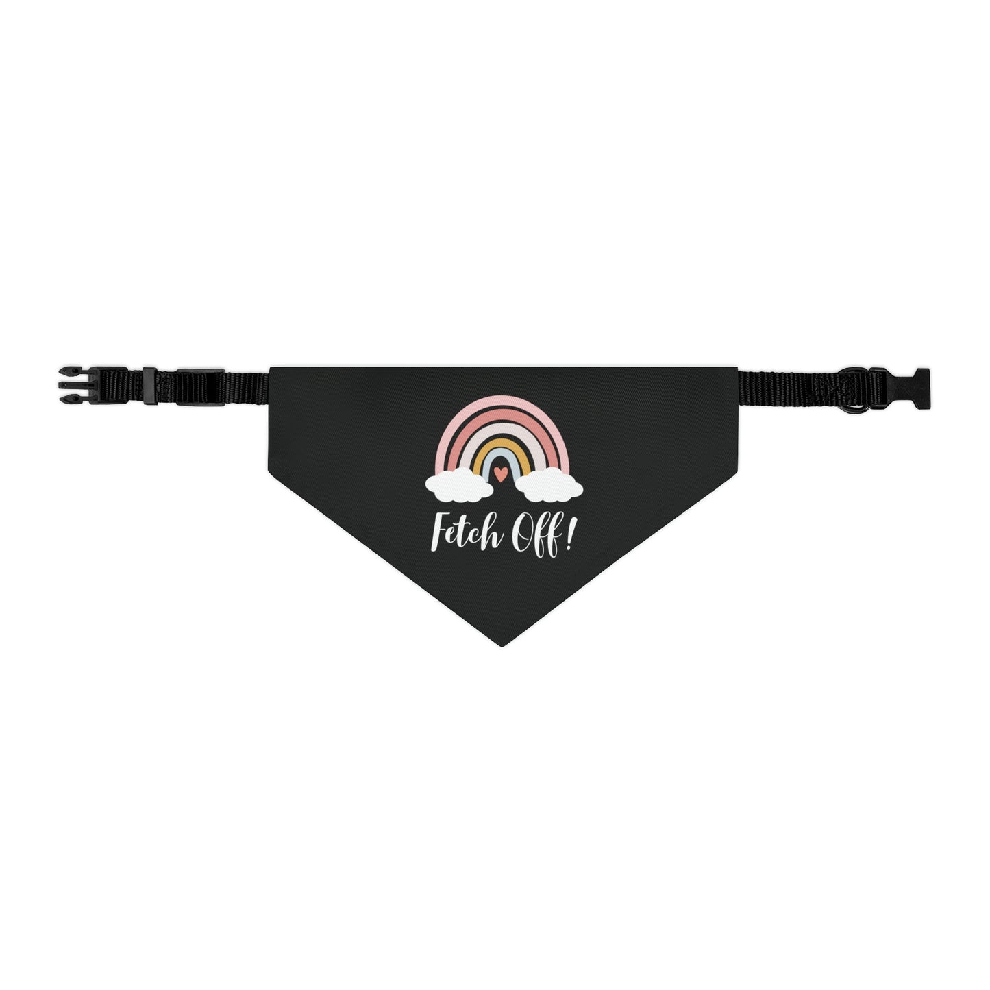 Rainbow Fetch Off Collar Bandana (black)