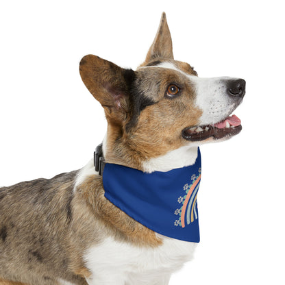 Pawsome Rainbow Pet Collar Bandana (navy)