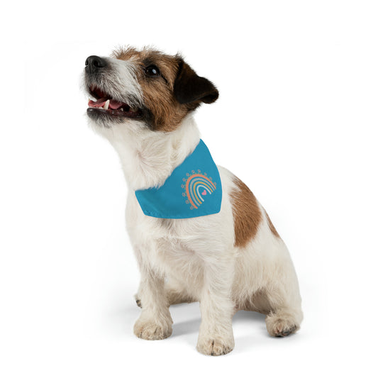 Pawsome Rainbow Pet Collar Bandana (turquoise)