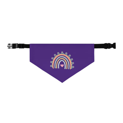 Pawsome Rainbow Pet Collar Bandana (dark purple)