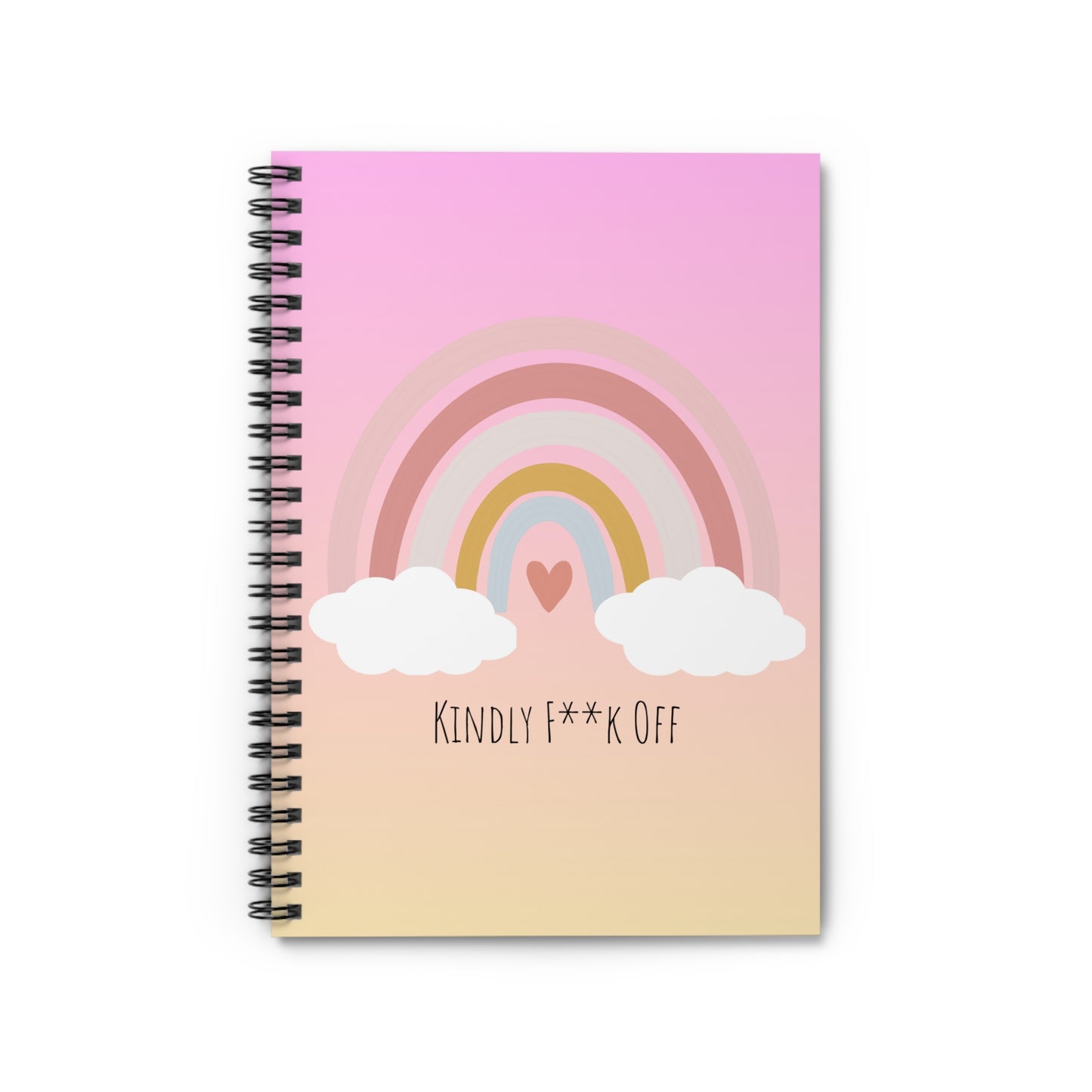 Rainbow Spiral Notebook -Kindly F**K Off (pink)