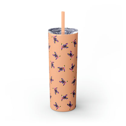 Frenchie Friends Skinny Tumbler with Straw, 20 oz (multiple colors)