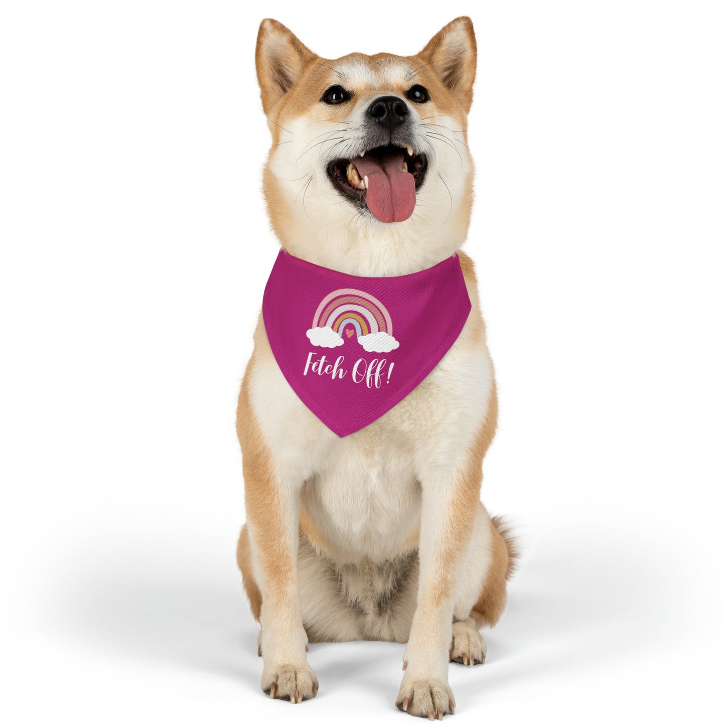 Rainbow Fetch Off Collar Bandana (magenta)