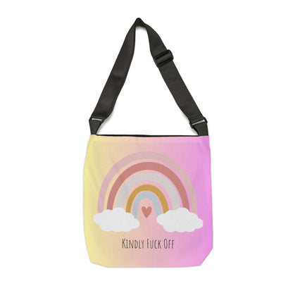 Rainbow Adjustable Tote/Messenger Bag- Kindly Fuck Off (pink)