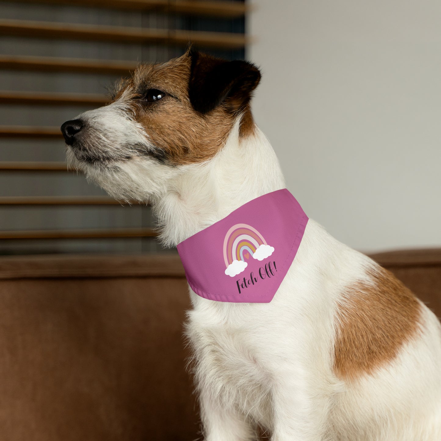 Rainbow Fetch Off Collar Bandana (light pink)