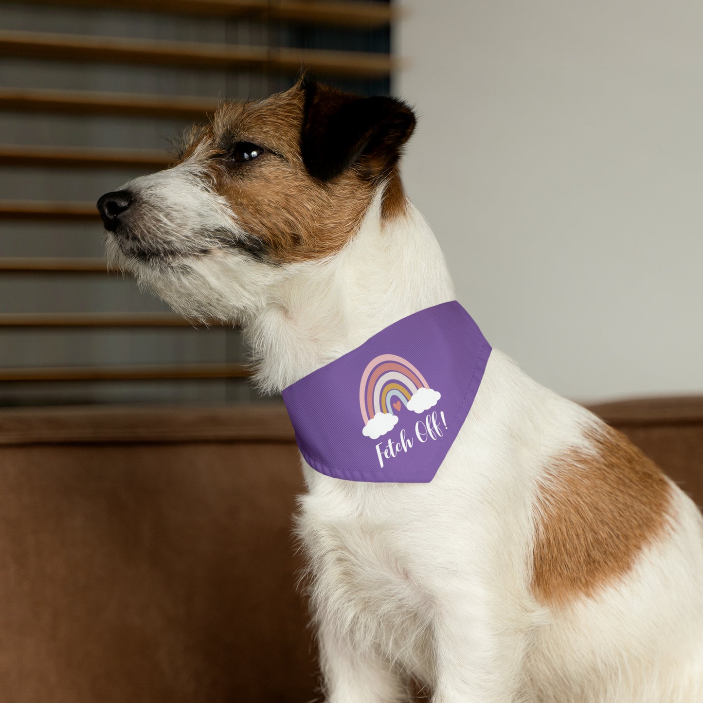 Rainbow Fetch Off Collar Bandana (purple)