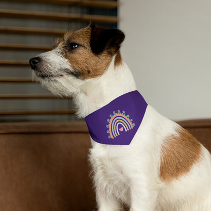 Pawsome Rainbow Pet Collar Bandana (dark purple)