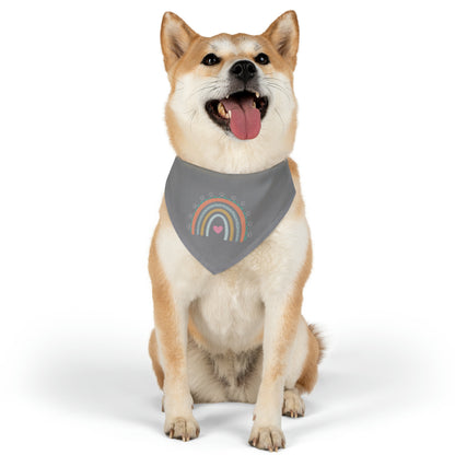 Pawsome Rainbow Pet Collar Bandana (grey)