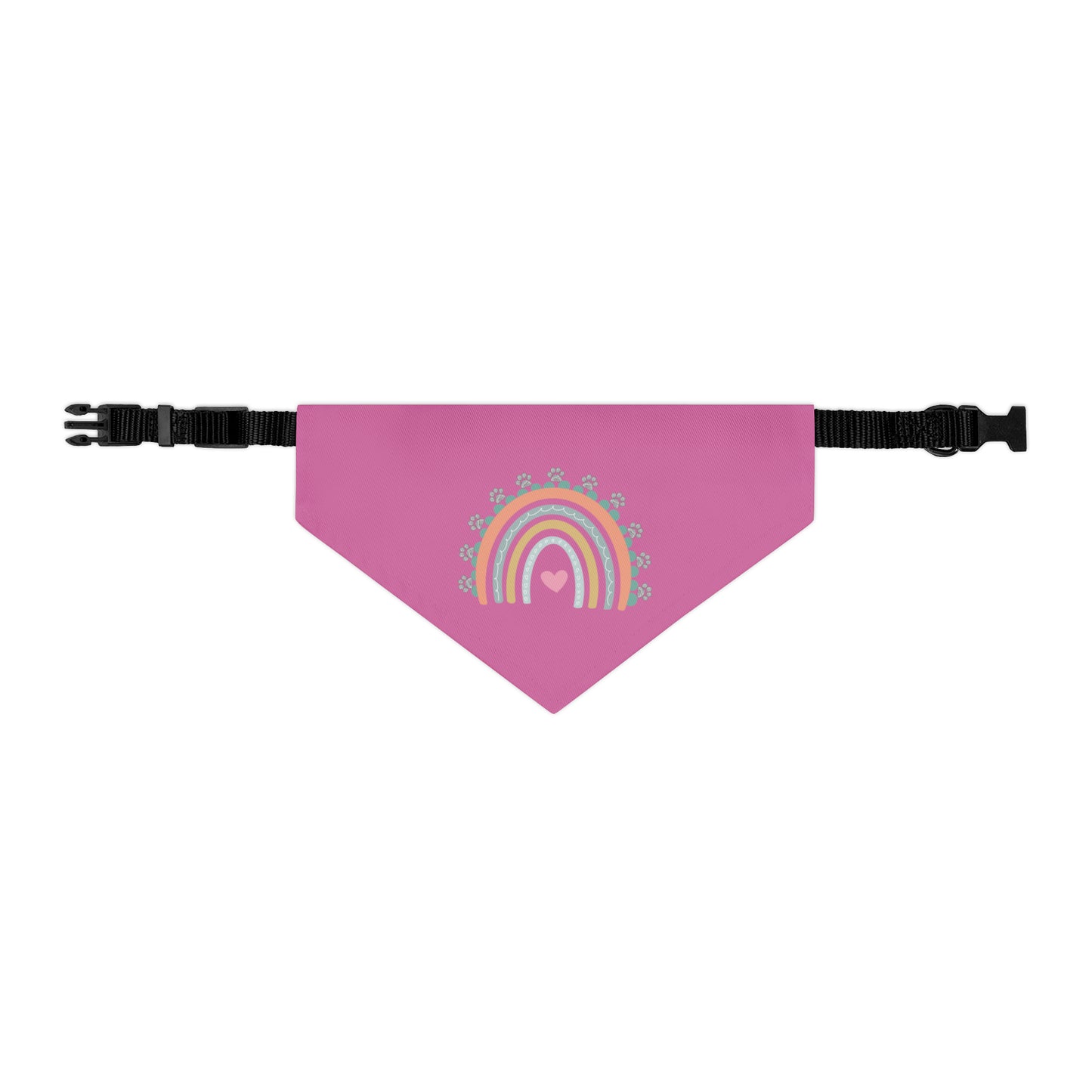 Pawsome Rainbow Pet Collar Bandana (light pink)