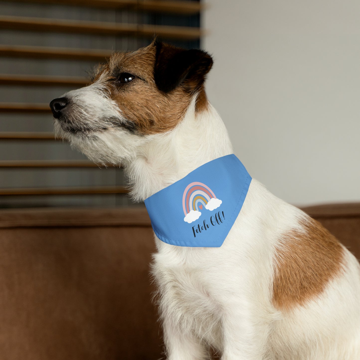 Rainbow Fetch Off Collar Bandana (light blue)