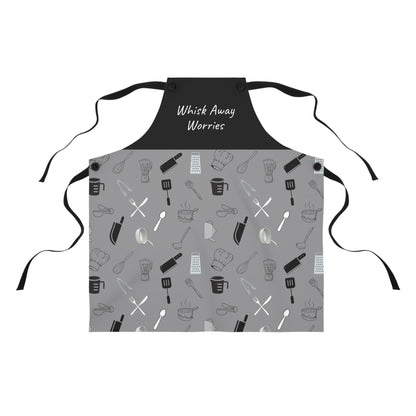 Whisk Away Worries Kitchen Apron (grey)