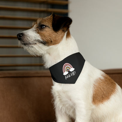 Rainbow Fetch Off Collar Bandana (black)