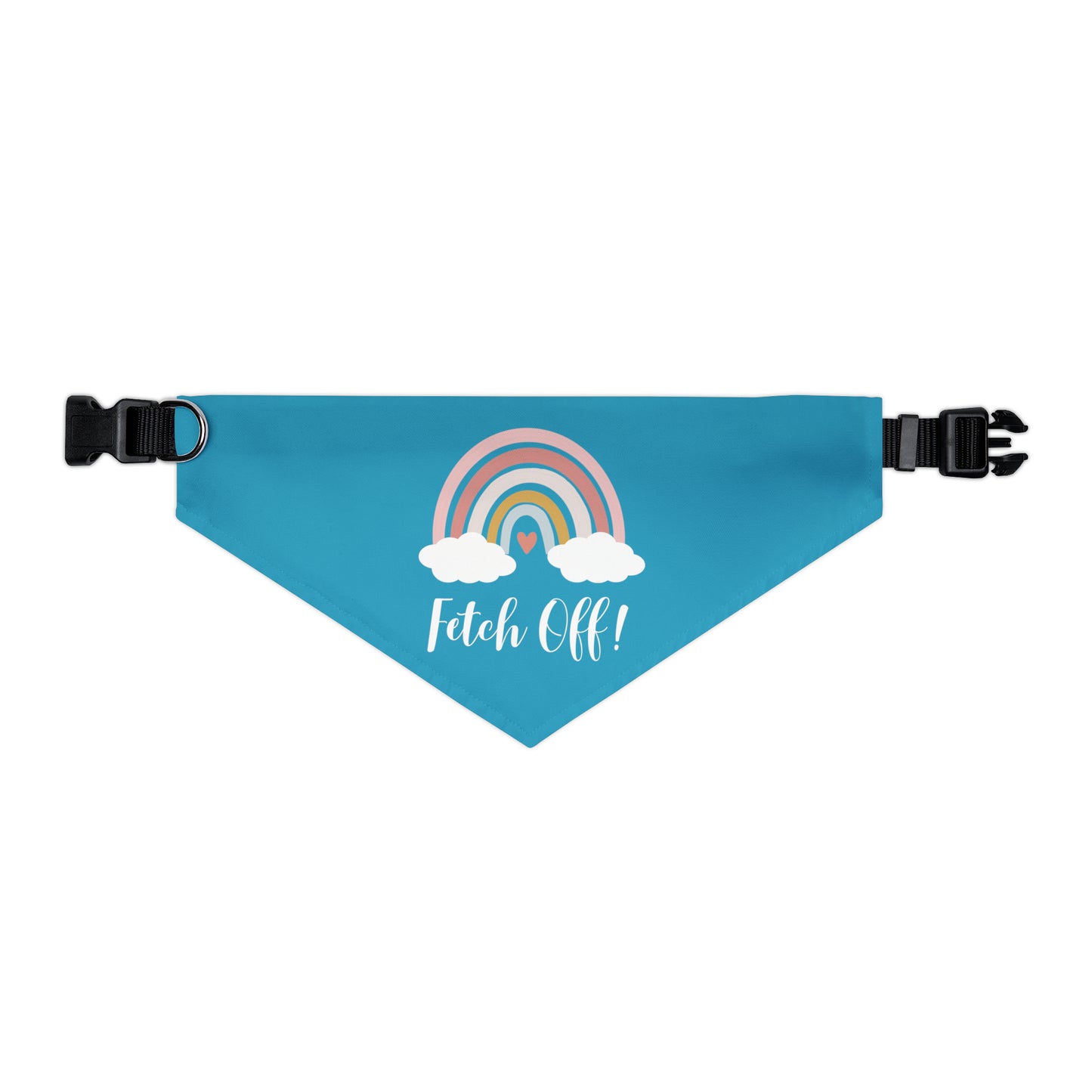 Rainbow Fetch Off Collar Bandana (turquoise)