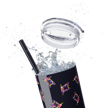 Frenchie Friends Skinny Tumbler with Straw, 20 oz (multiple colors)