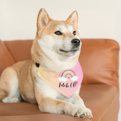 Rainbow Fetch Off Collar Bandana (pink/yellow)