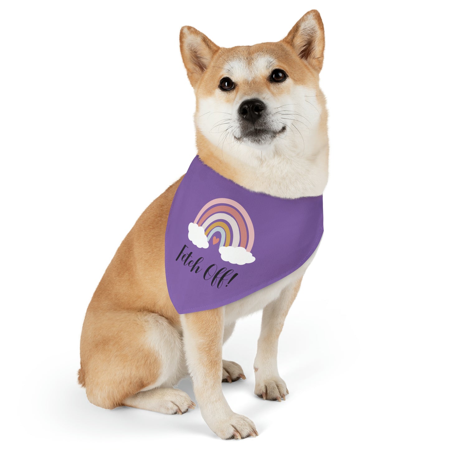 Rainbow Fetch Off Collar Bandana (purple)