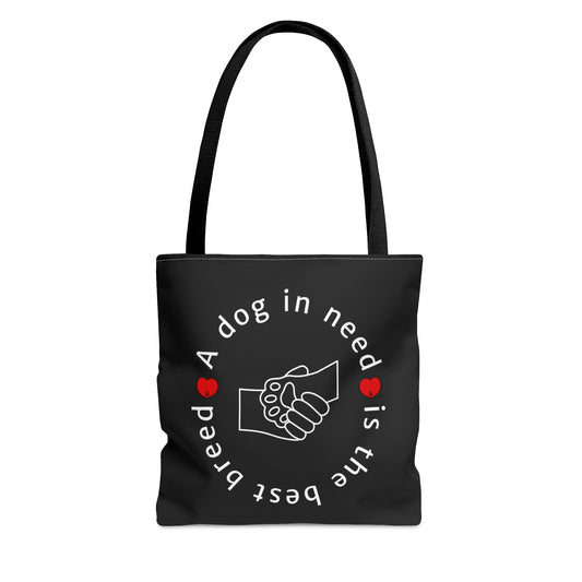 Paws with Purpose Tote Bag (black)