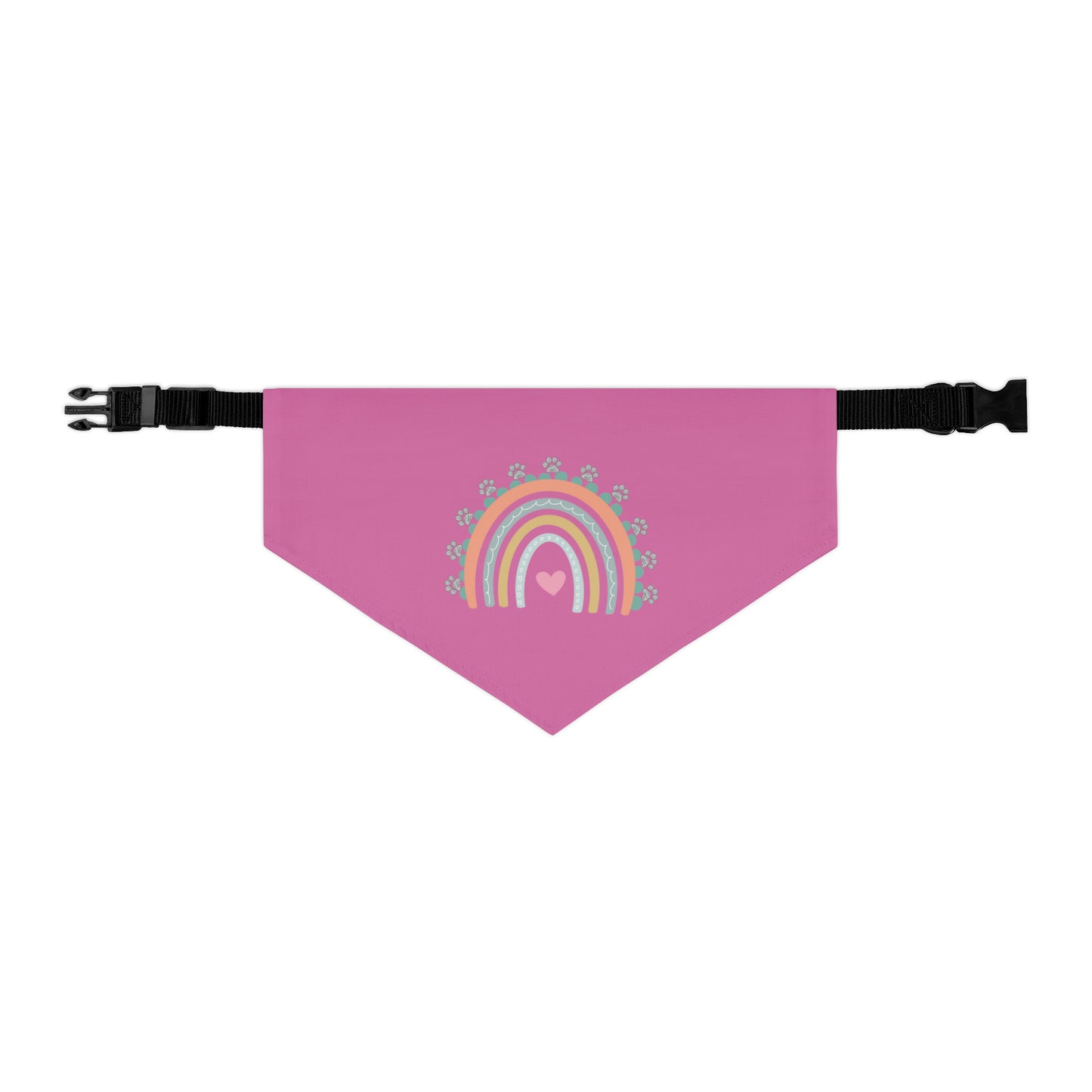 Pawsome Rainbow Pet Collar Bandana (light pink)