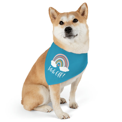 Rainbow Fetch Off Collar Bandana (turquoise)