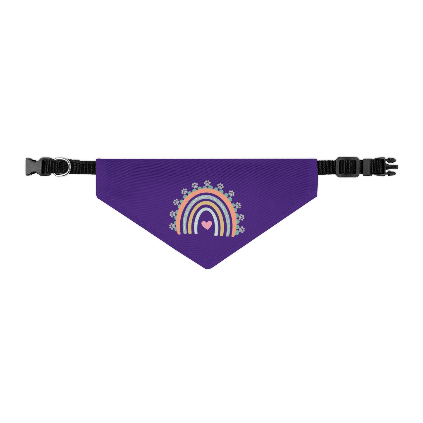 Pawsome Rainbow Pet Collar Bandana (dark purple)