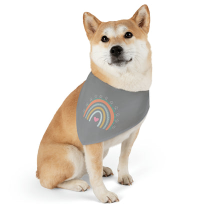 Pawsome Rainbow Pet Collar Bandana (grey)