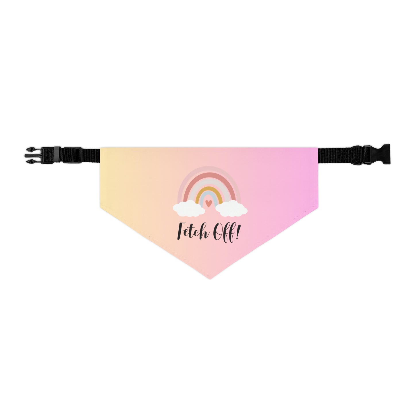 Rainbow Fetch Off Collar Bandana (pink/yellow)