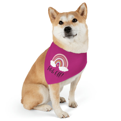 Rainbow Fetch Off Pet Collar Bandana (magenta)