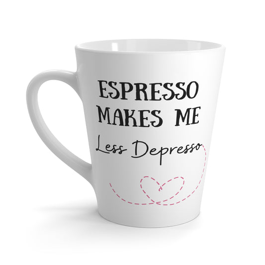 Espresso Less Depresso 12oz Ceramic Mug (left hand)