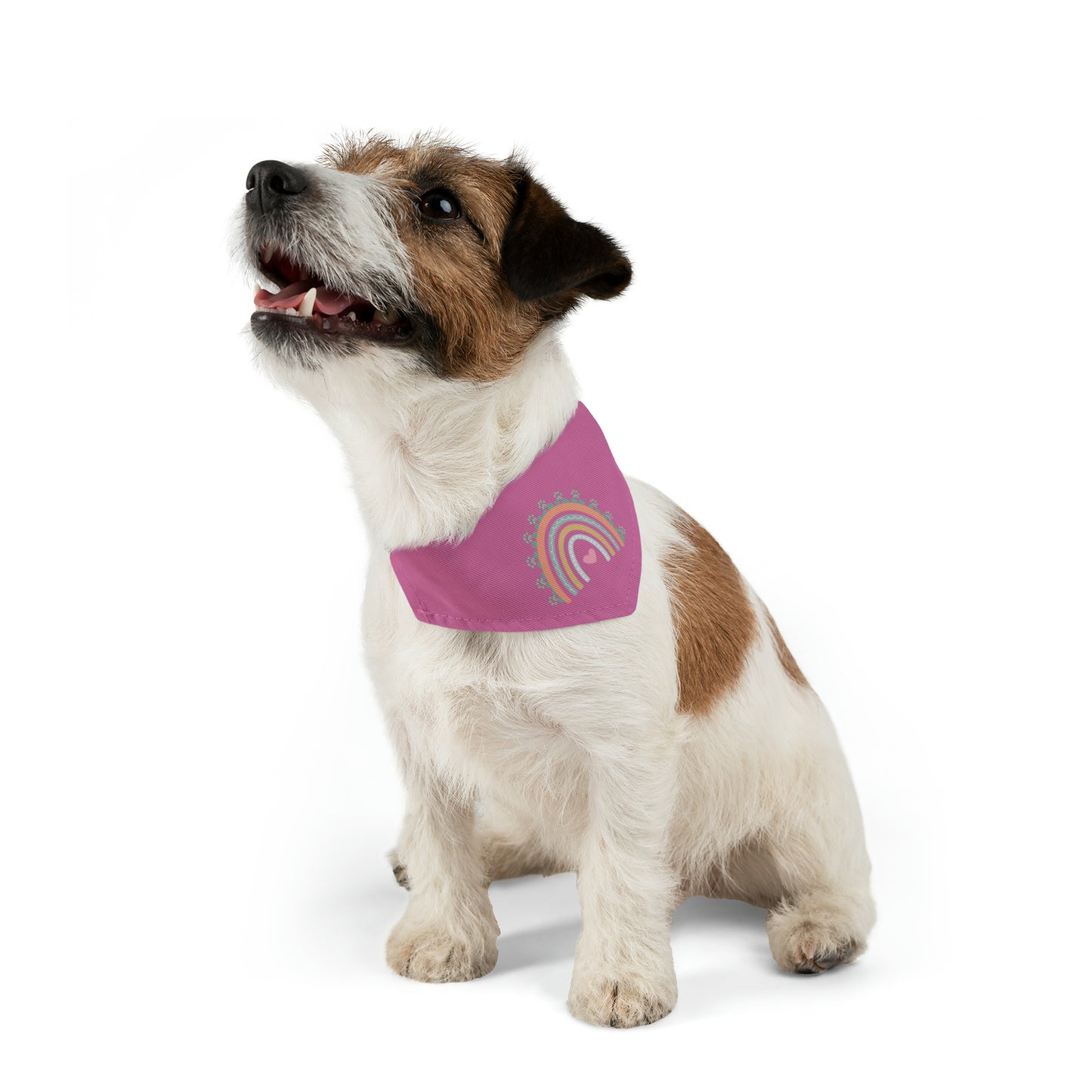 Pawsome Rainbow Pet Collar Bandana (light pink)