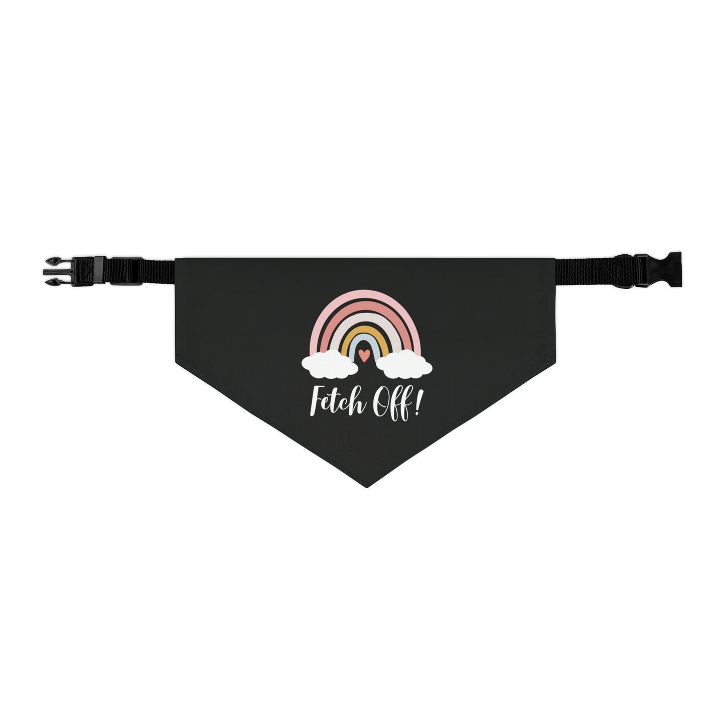 Rainbow Fetch Off Collar Bandana (black)