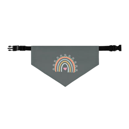 Pawsome Rainbow Pet Collar Bandana (dark grey)