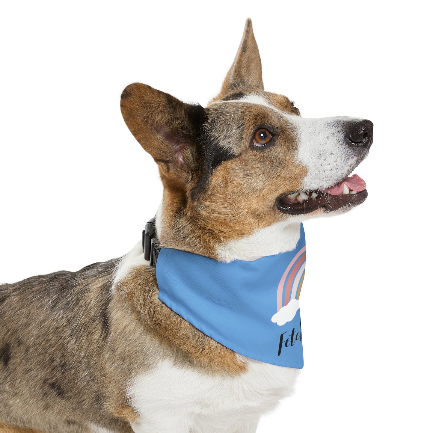 Rainbow Fetch Off Collar Bandana (light blue)