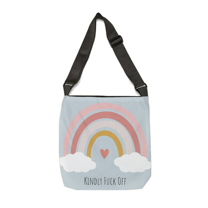 Rainbow Adjustable Tote/Messenger Bag- Kindly Fuck Off (grey)