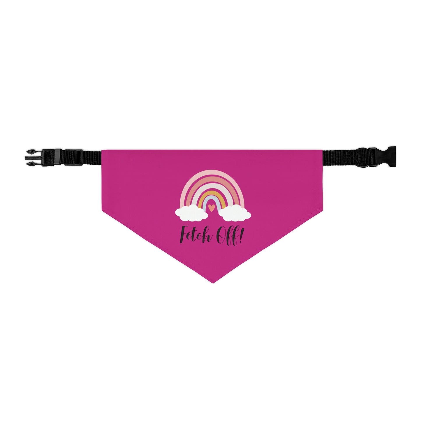 Rainbow Fetch Off Pet Collar Bandana (magenta)