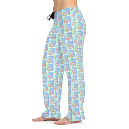 Rainbow Jersey Knit Pajama Pants - Kindly F**K Off (blue)