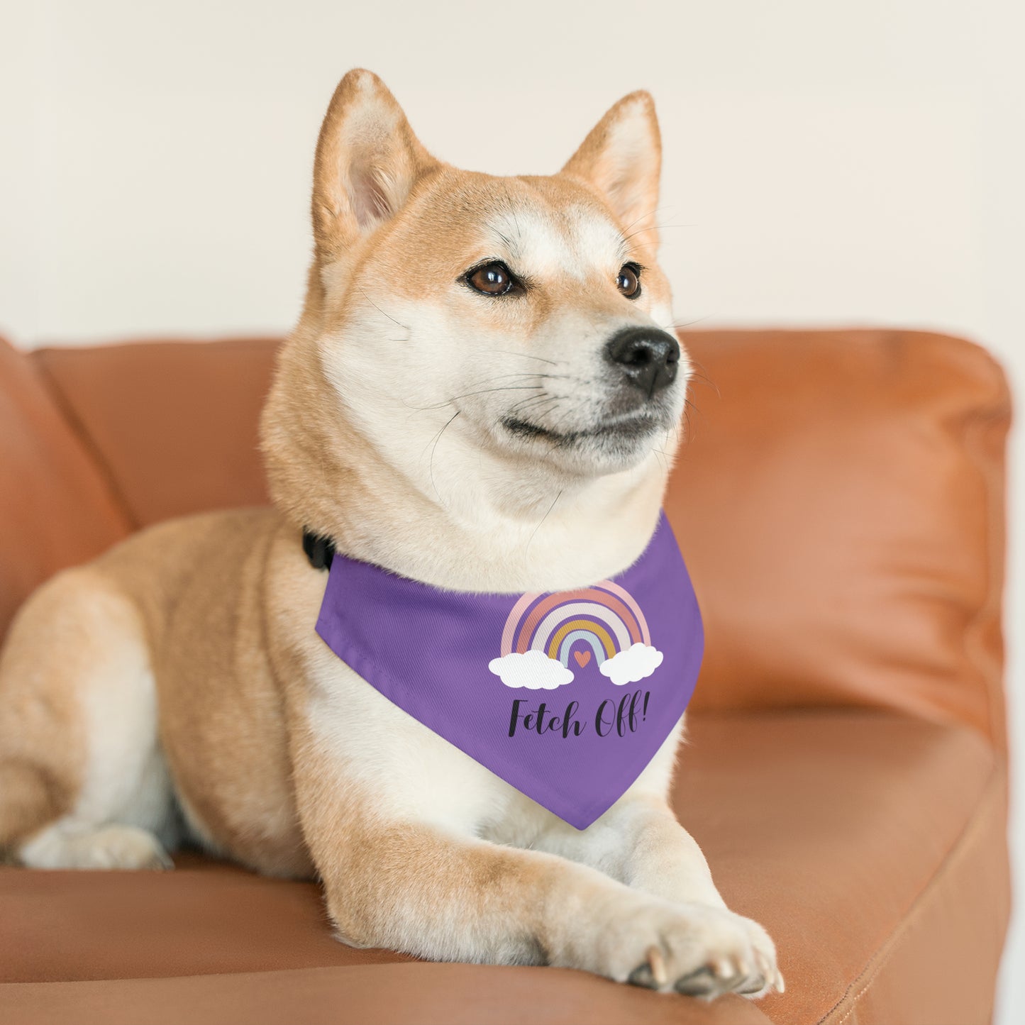 Rainbow Fetch Off Collar Bandana (purple)