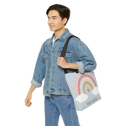 Rainbow Adjustable Tote/Messenger Bag- Kindly Fuck Off (grey)