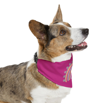 Pawsome Rainbow Pet Collar Bandana (magneta)